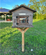 Little free library in a park. 